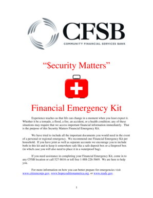 Financial Emergency Kit