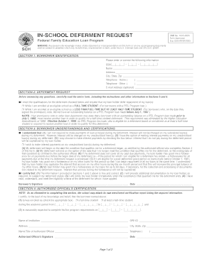 In-School Deferment Request Form