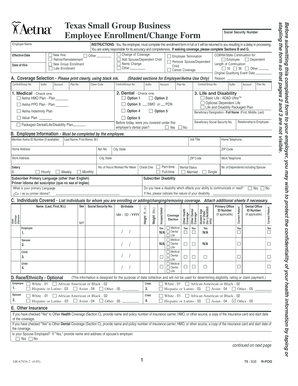 Texas Small Group Business Employee Enrollment Form