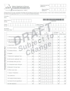 Missouri Nonresident Shareholder Form