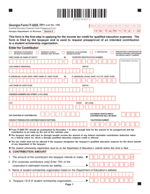 Georgia Form IT-QEE-TP1