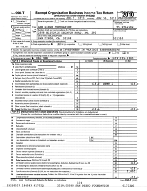 IRS Form 990-T Exempt Organization Business Income Tax Return