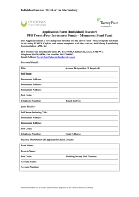 PFS TwentyFour Investment Fund Application Form