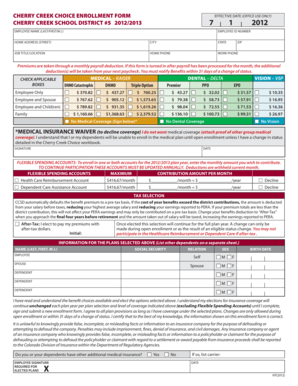Cherry Creek School District Employee Benefits Enrollment Form