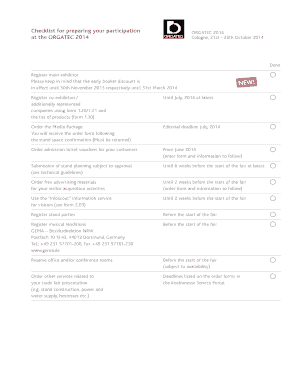 ORGATEC 2014 Exhibitor Registration Form