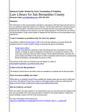 Motion for Early Termination of Probation