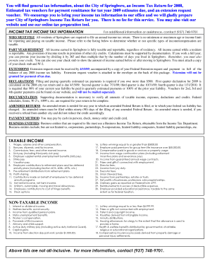City of Springboro Income Tax Return