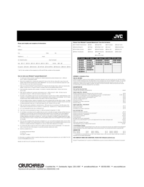 JVC Mobile Entertainment Rebate Form