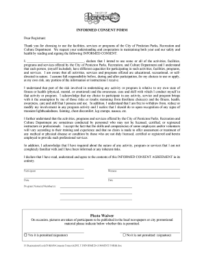City of Penticton Informed Consent Form