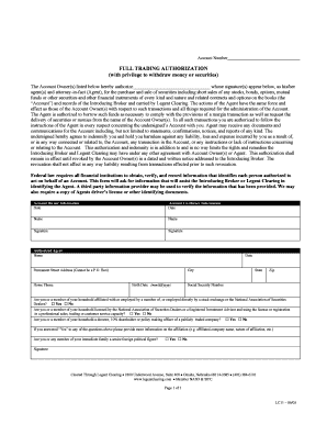 Full Trading Authorization Form