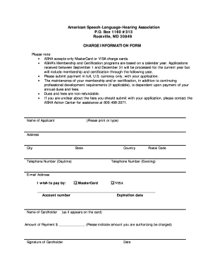 ASHA Membership and Certification Application