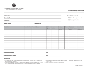 College Transfer Request Form