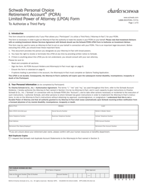 Schwab PCRA Limited Power of Attorney Form
