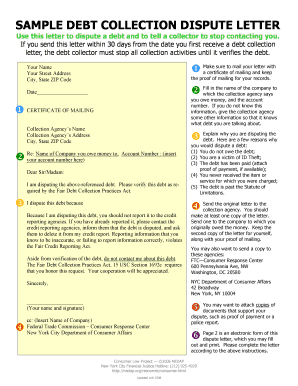 Debt Collection Dispute Letter