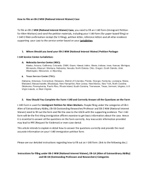 USCIS Form I-140 for EB-2 NIW
