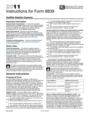 IRS Form 8839 Instructions