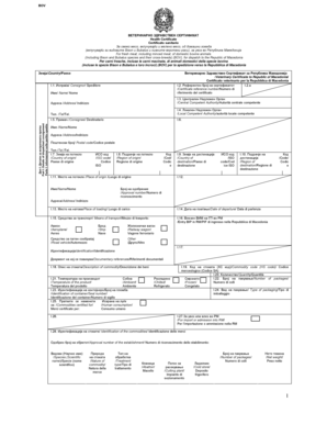 Veterinary Health Certificate for Bovine Meat