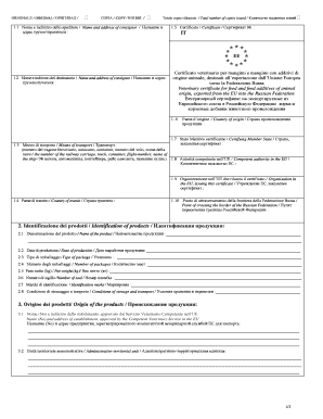 EU Veterinary Certificate for Feed Exports to Russia