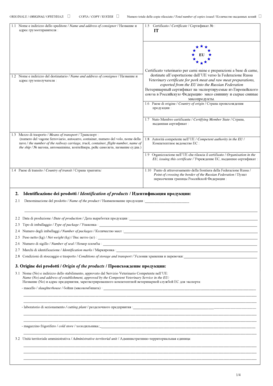 EU Veterinary Certificate for Pork Meat Export to Russia