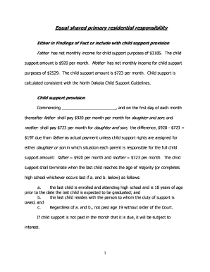 North Dakota Child Support Agreement