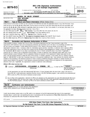 IRS Form 8879-EO for Exempt Organizations