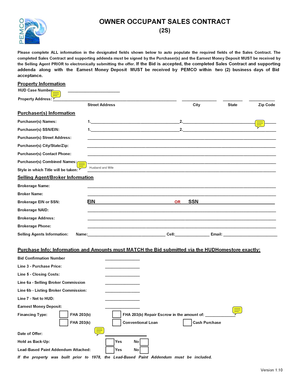 Owner Occupant Sales Contract