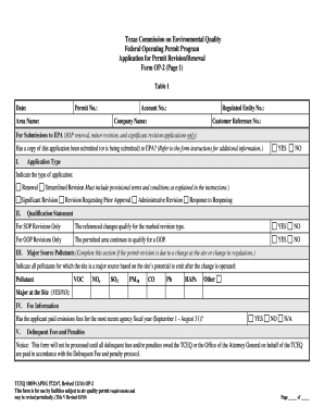Texas Federal Operating Permit Revision/Renewal Form OP-2