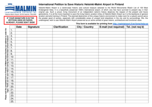 International Petition to Save Helsinki-Malmi Airport