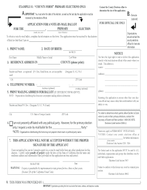California Vote-by-Mail Ballot Application