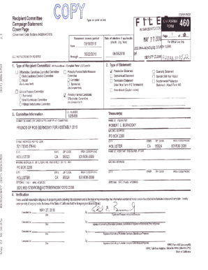 California Campaign Statement Form 460