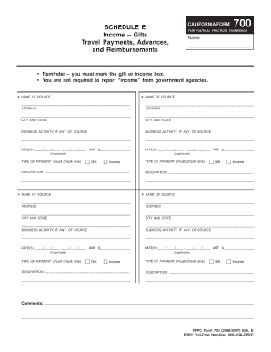 California Form 700 Schedule E
