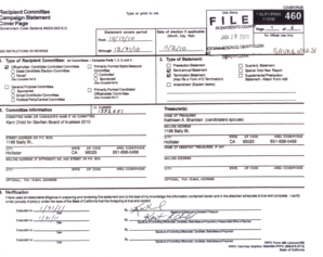 California Form 460 Campaign Statement