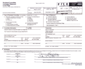 California Form 460 Campaign Statement
