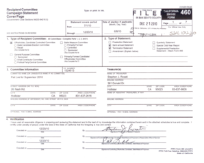 California Form 460 Campaign Statement