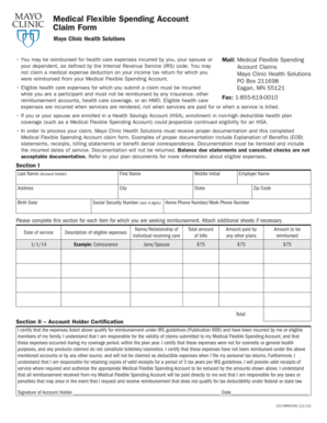 Medical Flexible Spending Account Claim Form