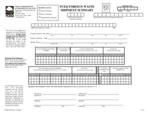 Texas Foreign Waste F 1 Report
