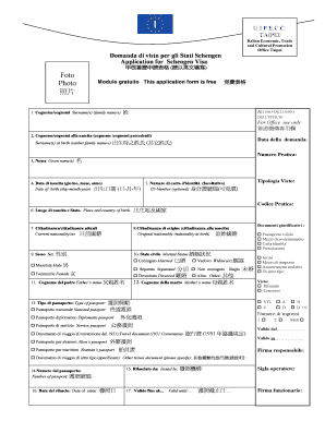 Domanda di visto per gli Stati Schengen