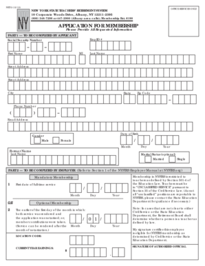New York State Teachers' Retirement System Membership Application