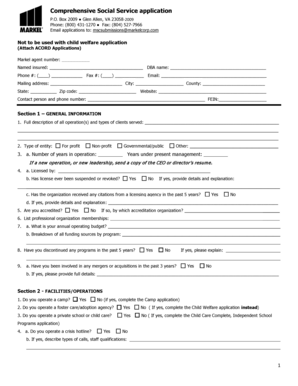 Social Service Application Form