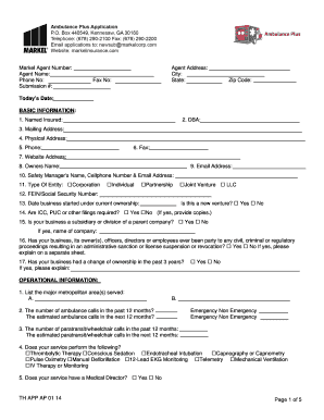 Emergency Medical Service Application Form