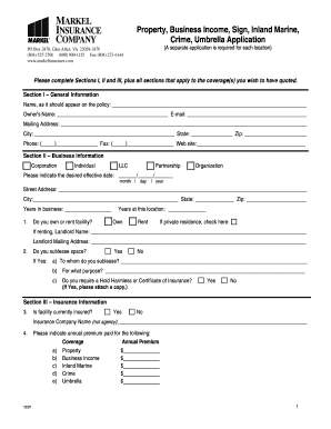 Commercial Insurance Application Form