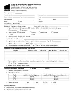 Group Activities Accident Medical Application