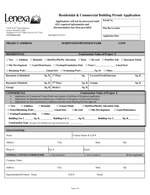 Residential & Commercial Building Permit Application