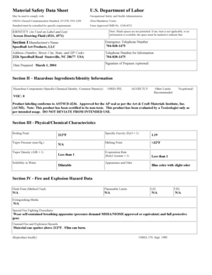 Material Safety Data Sheet
