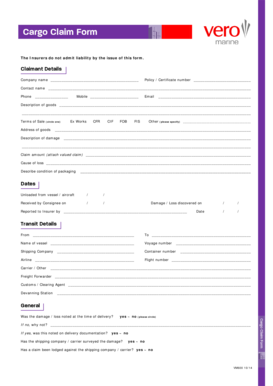 Cargo Claim Form