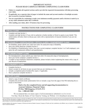 Assurant Solutions Claim Form