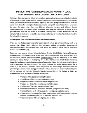 Wisconsin Notice of Injury or Circumstances