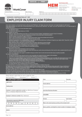 Workers Compensation Claim Form