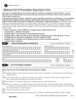 Medicare Part D Prescription Drug Claims Form