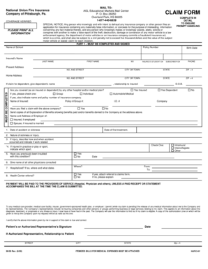 Insurance Claim Form for Educational Markets
